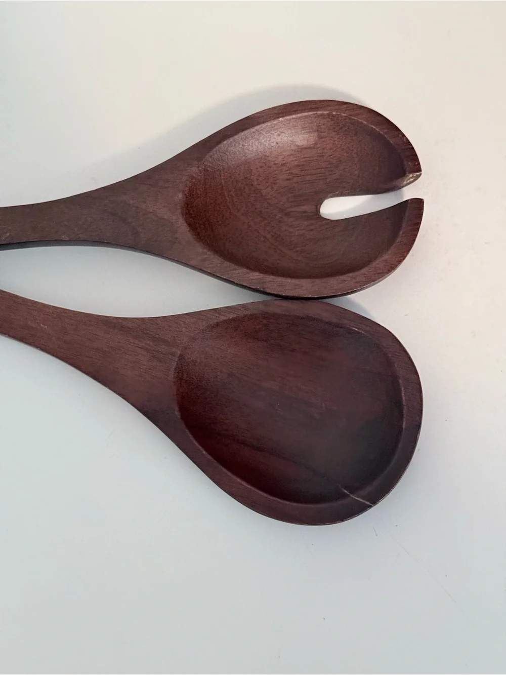 Williams Sonoma Dark Brown Wooden Salad Spoons Set
